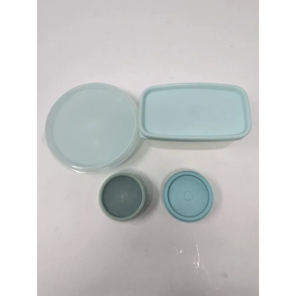 VINTAGE TUPPERWARE LOT OF 18 FOOD STORAGE TEAL SEAFOAM GREEN STACKABLE 1990s